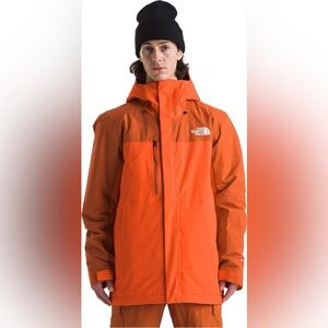 North Face Hyvent Ski Snowboarding Parka Jacket Burnt Orange Grey — Men’s Large